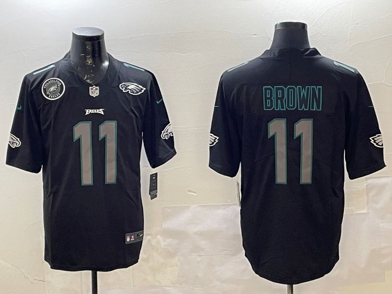 Men Philadelphia Eagles #11 Brown Black 2025 Nike Vapor Limited NFL Jersey style 2261->philadelphia eagles->NFL Jersey